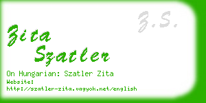 zita szatler business card
